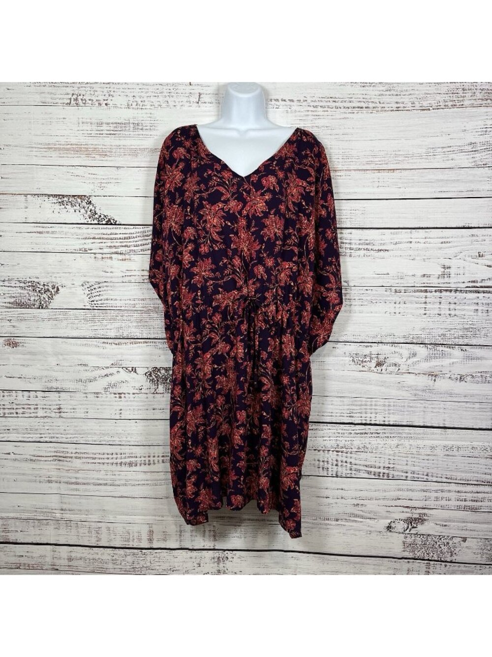 Lands End Purple Pink Floral Beach Cover Up